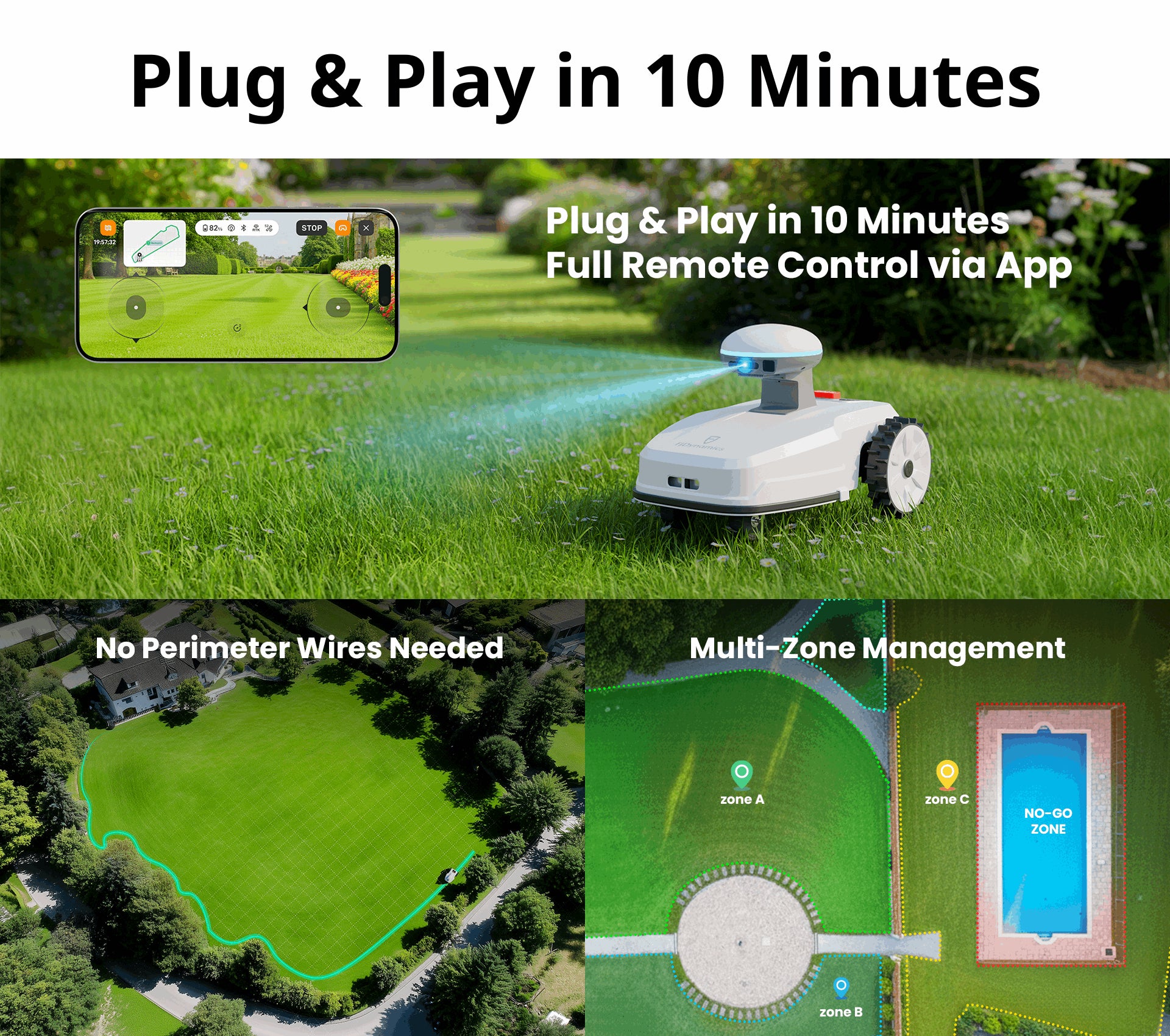 "FJD FR4000 Smart Wireless Robotic Lawn Mower for Family"